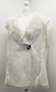 Florence & Fred Faux Suede Fur Lined Gilet Size 24 White Chest 44" - Picture 1 of 10