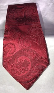 Cravatta collo Donald J Trump collezione firmata paisley rosso bordeaux - Foto 1 di 7