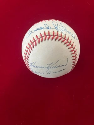 Aaron, Stargell, Killebrew, B. Robinson, & Frank Robinson signed Baseball PSA - Image 1 of 4
