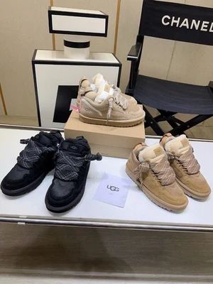 2025 UGG Lowmel Brown Suede Sheepskin Trainers Woman Christmas Gifts - Image 1 of 4