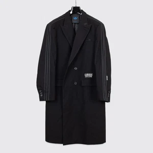 adidas Originals Chile 62 Wool Coat Size XL Black Double Breasted Blue Version - Picture 1 of 5