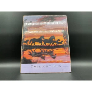 Póster de escena galopante vintage con impresión de arte de caballo Twilight Run Sandy Rusinko puesta de sol - Imagen 1 de 5