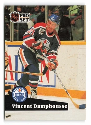 1991-92 Pro Set #381 Vincent Damphousse Edmonton Oilers - Image 1 of 2