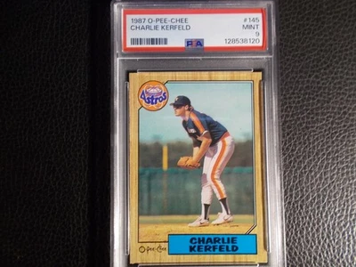 1987 O PEE CHEE #145 CHARLIE KERFELD PSA 9 FRESH GRADE !!! - Image 1 of 2
