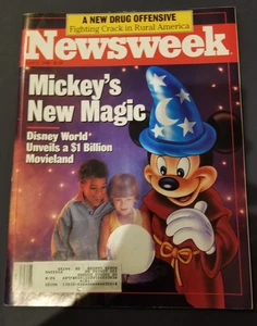 VTG Newsweek Magazine April 3 1989 Mickey's New Magic Disney World Movieland VG - Picture 1 of 4