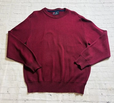 Isle of Cotton Vintage 90s Crew Neck  Sweater Men's Large Made in USA Wine Red - Image 1 of 4