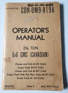 1964 6X6 GMC Army Truck Canadian Operator's Manual - Bild 1 von 17
