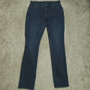 Pantalones de mezclilla Ann Taylor para mujer 4 (29x32) azul EL AJUSTE CURVILÍNEO DELGADO elásticos bigotes en excelente condición - Imagen 1 de 18