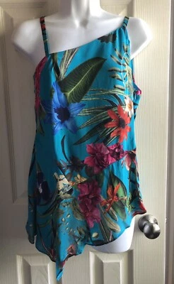 Parker Anthropologie Mutlicolored Silk Floral Assymetrical Tank Top XS - Image 1 of 4