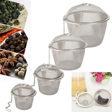 Nuova diapositiva 4,5-11 cm sfera in acciaio inox collino da tè infusore filtro a rete con catena 15 cm