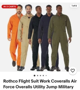 Rothco Military Flight Suit Coveralls Mens M Dark blue Intermediate Tactical NEW - Picture 1 of 6