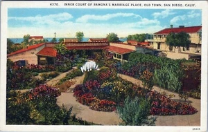 Ramonas Hochzeitsplatz Innenhof Altstadt San Diego Kalifornien Postkarte nicht verschickt - Bild 1 von 2