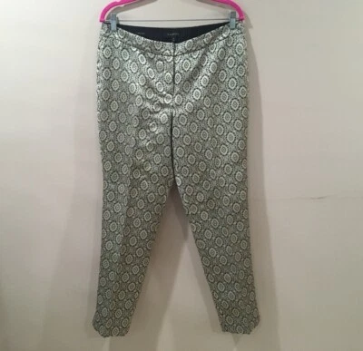 Pantalones al tobillo Talbots Signature estampados dorados negros metálicos tiro alto talla 10 para mujer Foto 1 de 4