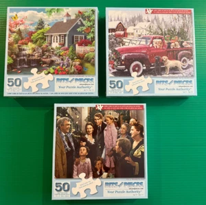 3 Bits & Pieces 50 Pc Puzzles Labrador Retriever Dog Truck Garden Wonderful Life - Picture 1 of 9