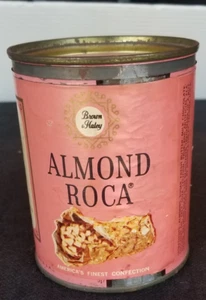 Vintage Almond Roca Candy 5 1/2 oz. Key-Open Empty Can Sold For School Fundraise - Picture 1 of 8