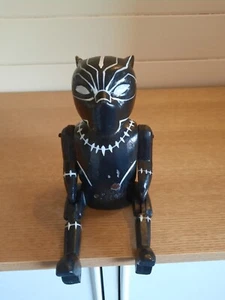 Very Rare Unique Black Panther Marvel Original Wooden Carved Figure - Picture 1 of 9