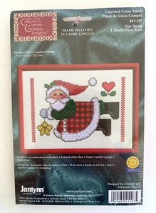 Janlynn Christmas Delights Counted Cross Stitch Kit 41-107 STAR SANTA 5" x 7" - Picture 1 of 2