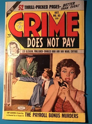 CRIME DOES NOT PAY. #92  VG LEV GLEASON, Publisher 1950 - Image 1 of 4
