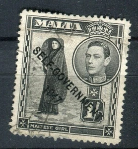 Malta SG243 1948-53 KGVI New Constitution 1s black used - Picture 1 of 1