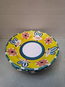 Pottery Barn Garden Animal Stoneware Dinner Pasta Plates Set 4 Bee Bowl Vintage - Picture 1 of 8