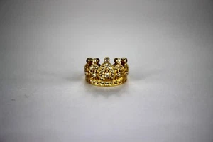 10K oder 14K Gelb- oder Weißgold Kronenring für Baby Ring Größe 0,5 & Größe 1 - Bild 1 von 5