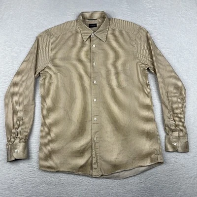 Camisa Ermenegildo Zegna Para Hombre Grande Amarilla Rayas Abotonadas Manga Larga Algodón Foto 1 de 4