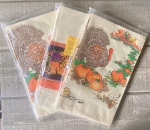 Vintage Paper Tablecloths Thanksgiving Turkey Fall Set/3 - Picture 1 of 5