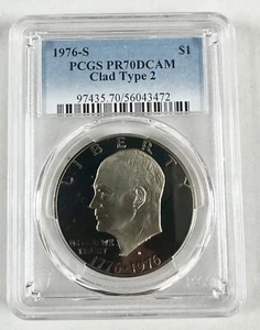 Eisenhower Ike Dollar Lot 1976 PCGS PR 70 Deep Cameo Uncirculated $1 Coin Type 2 - Picture 1 of 12