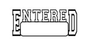 ENTERED With Date Space Self-Inking Stock Stamp -BLACK - Picture 1 of 1