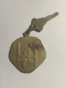 "Hotel Alfeer " Motel Room Key BRASS Fob with Key Mexico City Mexico #203 RARE - Picture 1 of 3