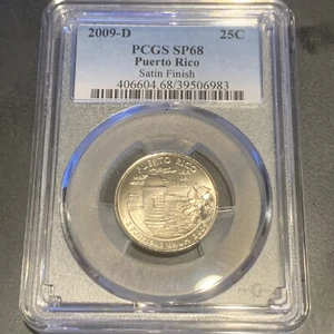 2009 D Puerto Rico Quarter 25c PCGS SP68 Satin Finish - Picture 1 of 2