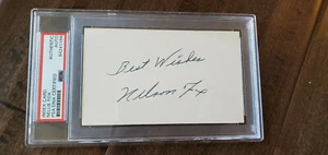 NELLIE NELSON FOX SIGNED 3X5 INDEX CARD A'S WHITE SOX COLT 45'S ASTROS PSA DNA - Picture 1 of 1
