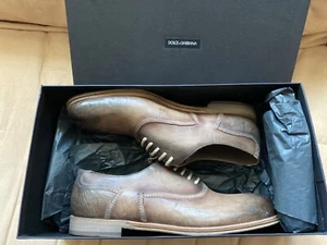 $800 New Authentic Dolce & Gabbana Vintage Style Leather Derby Shoes 10 US 11 - Picture 1 of 10