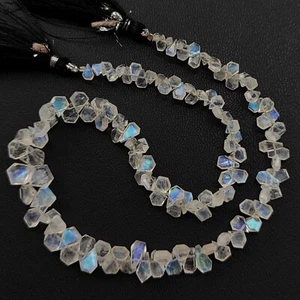 Piedra lunar fuego arco iris tamaño 6 a 9 mm facetado joyería fabricación cuentas 15" hilo - Imagen 1 de 8