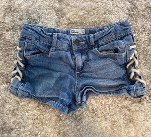 Epic Threads Denim Shorts Girls 10 Blue Lace-Up Sides Stretch Cuffed Adjustable - Picture 1 of 10