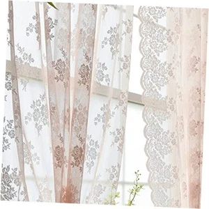 Blush Lace Curtains 84 Inches Long 2 Panels 52"W x 84"L (Pack of 2) Blush Pink - Picture 1 of 7