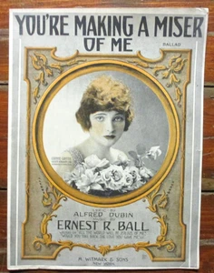 1919 "YOU'RE MAKING A MISER OF ME" SHEET MUSIC EARLY PAPER - Bild 1 von 5