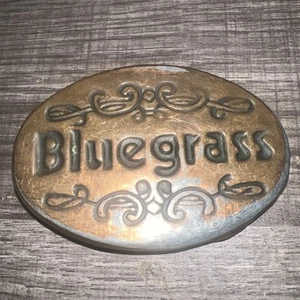 Vintage - Brass Toned Bluegrass Belt Buckle Western Design - Picture 1 of 9