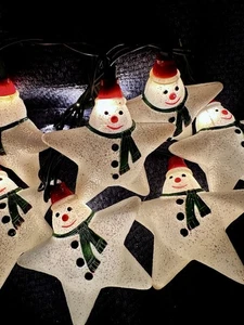 Vintage NOS Kurt Adler 10 Blow Mold String Light Covers Christmas Star Snowman - Picture 1 of 6