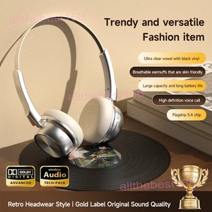 Bluetooth Headset Wireless Stereo Earphone Over Ear Foldable Headphones With Mic - Picture 1 of 21