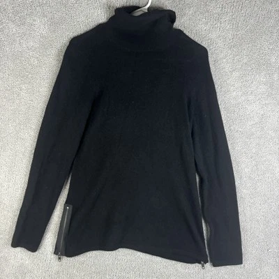 Saks Fifth Avenue Sweater Womens Large Cashmere Turtleneck Zip Pullover Soft - Image 1 of 4
