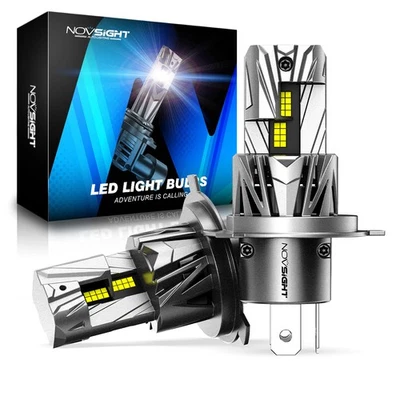 NOVSIGHT 90W 30000LM H4 LED Headlight Bulbs Kit 6500K Super White NO Error Free - Image 1 of 4