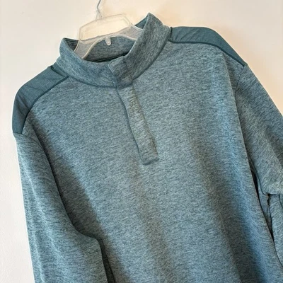 Pullover Greg Norman para hombre XXL jaspeado verde azulado manga larga 4 botones golf usado en excelente estado Foto 1 de 4
