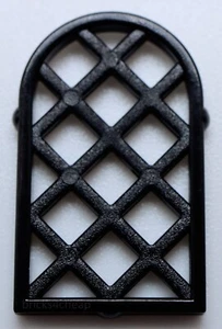 Lego 2x Black 1 x 2 x 2 2/3 Lattice Window Pane - Picture 1 of 1