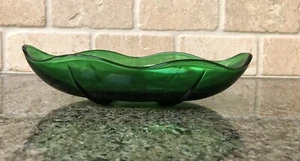Vintage 50er Jahre MCM grün Glas Fuß Bonboniere Nussschale - Bild 1 von 10