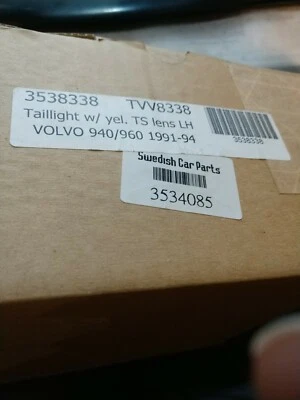 NEW VOLVO 940 960 Right Side Outer Tail Light Assembly 3538338 Fits 1991 to 1994 - Image 1 of 3