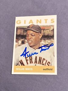 Willie Mays Signed Insert Topps Reprint Card From 1964 Topps AUTO HOF