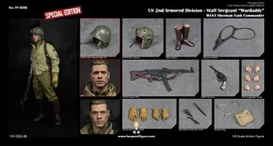 Facepoolfigure División Blindada de Estados Unidos Sherman Tanque Sargento Wardaddy 1/6 ESPECIAL - Imagen 1 de 10