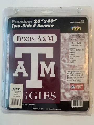Texas A&M Aggies DOUBLE SIDED 28 x 40 BANNER! VINTAGE DESIGN Cover