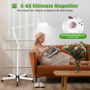 Lupenlampe, flexibler 360°-Kopf, 5- bis 8-fache Vergrößerung, 2400 lm - Bild 1 von 10